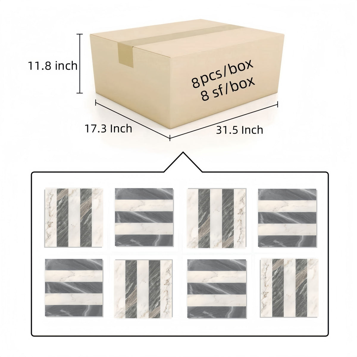 Elegant Waterjet Polished Marble Tile For Floor And Wall