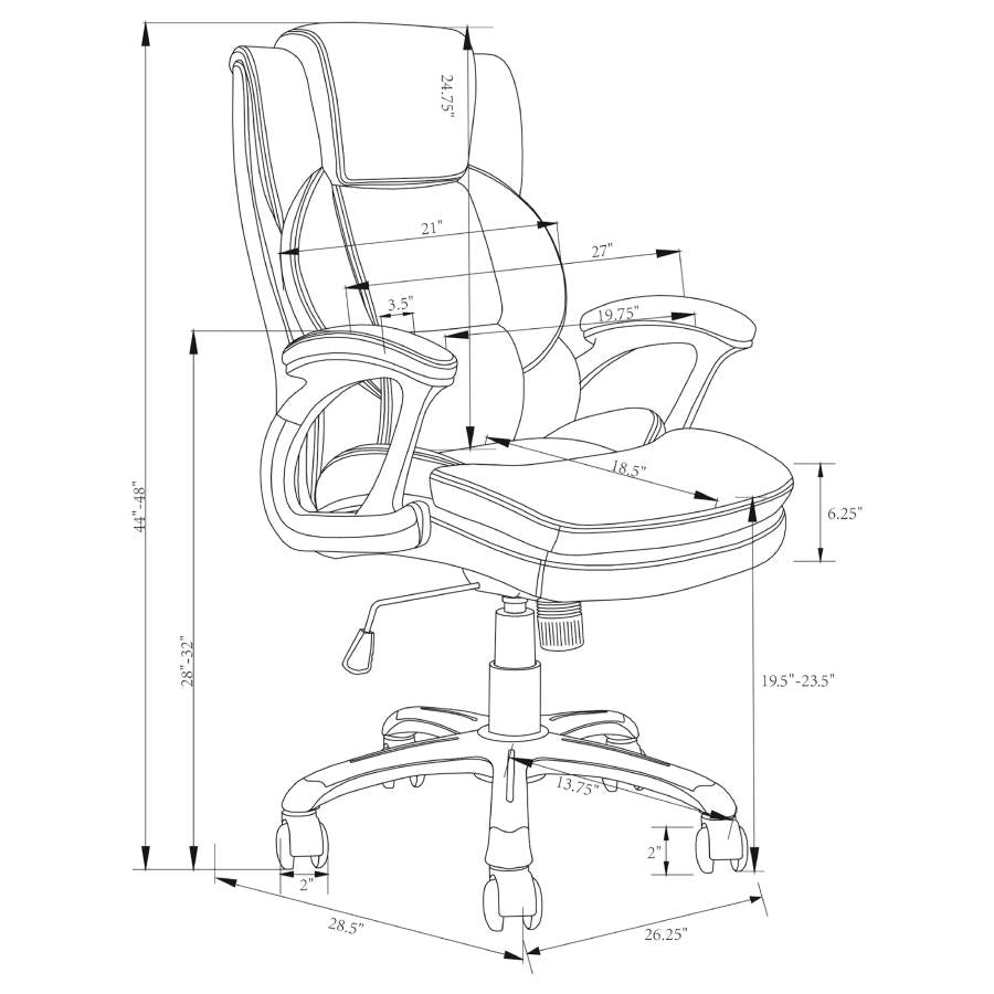 Nerris Adjustable Height Office Chair With Padded Arm Grey and Black - (881183)