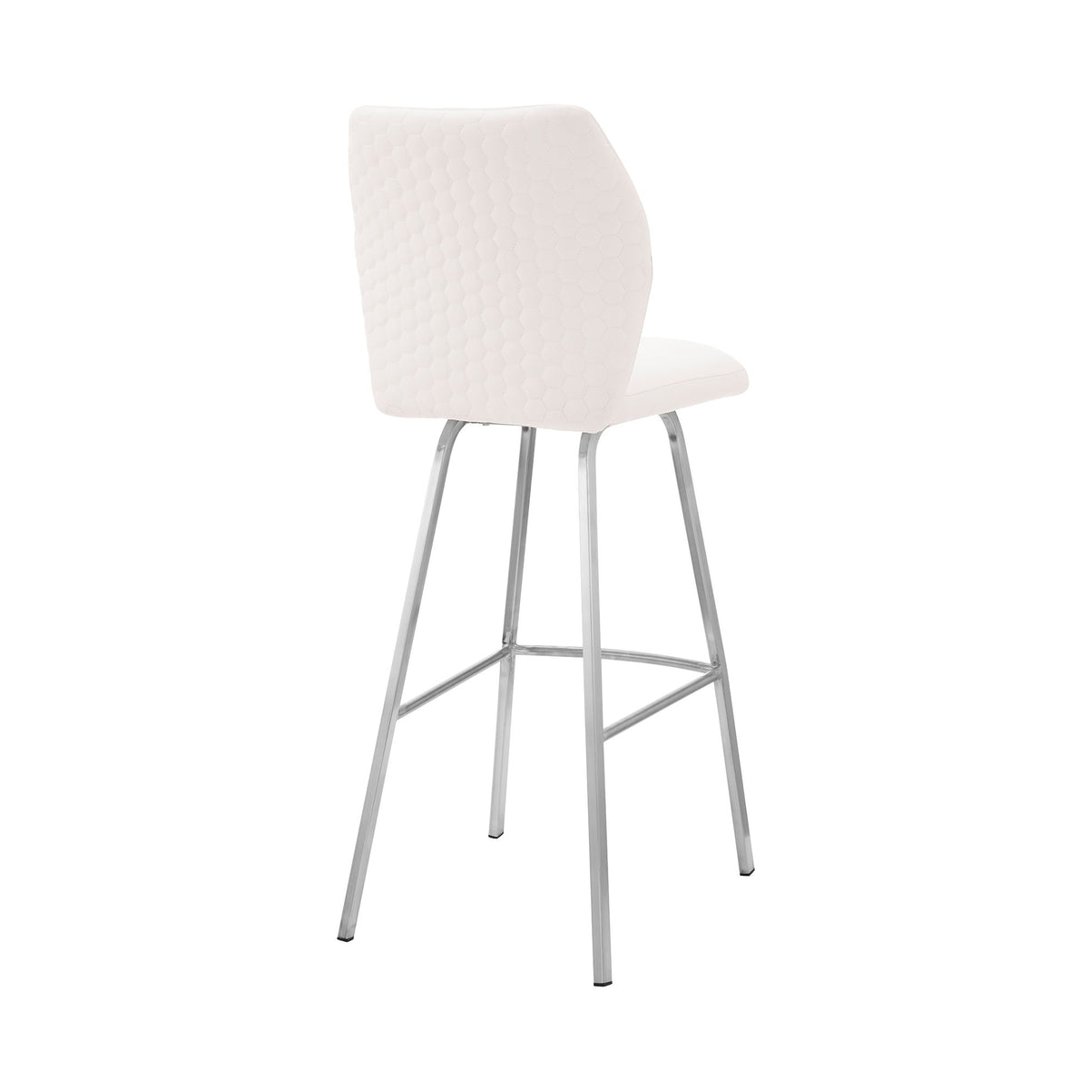 Tandy - Faux Leather And Brushed Stainless Steel 26" Counter Stool (Set of 2) - White