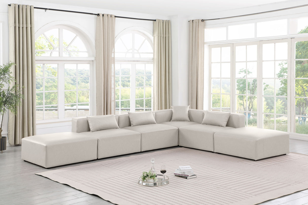 Cube - 6 Piece Modular Corner Armless Sectional