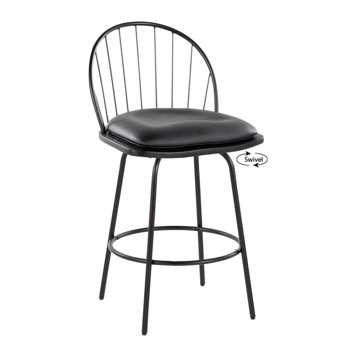 Riley Claire - 26" Fixed-Height Counter Stool (Set of 2) - Black
