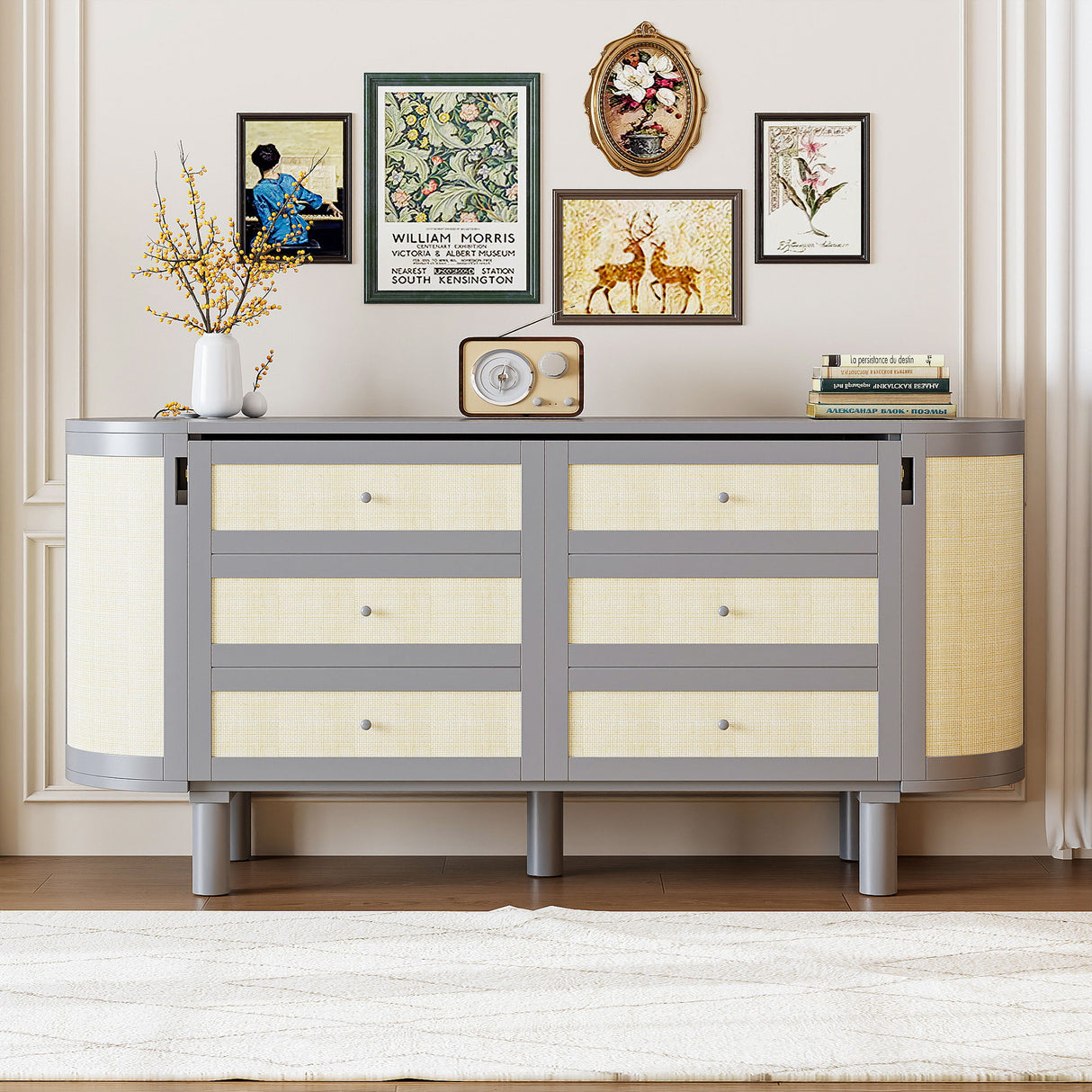 Murphy Bed With Hidden Storage & Modern Woven Design