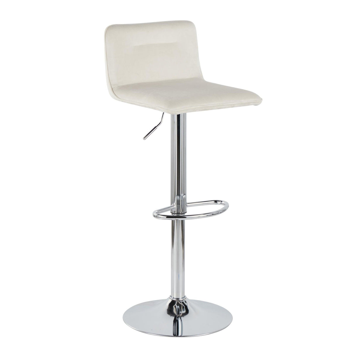 Casper - Contemporary Adjustable Barstool (Set of 2) - Chrome Frame