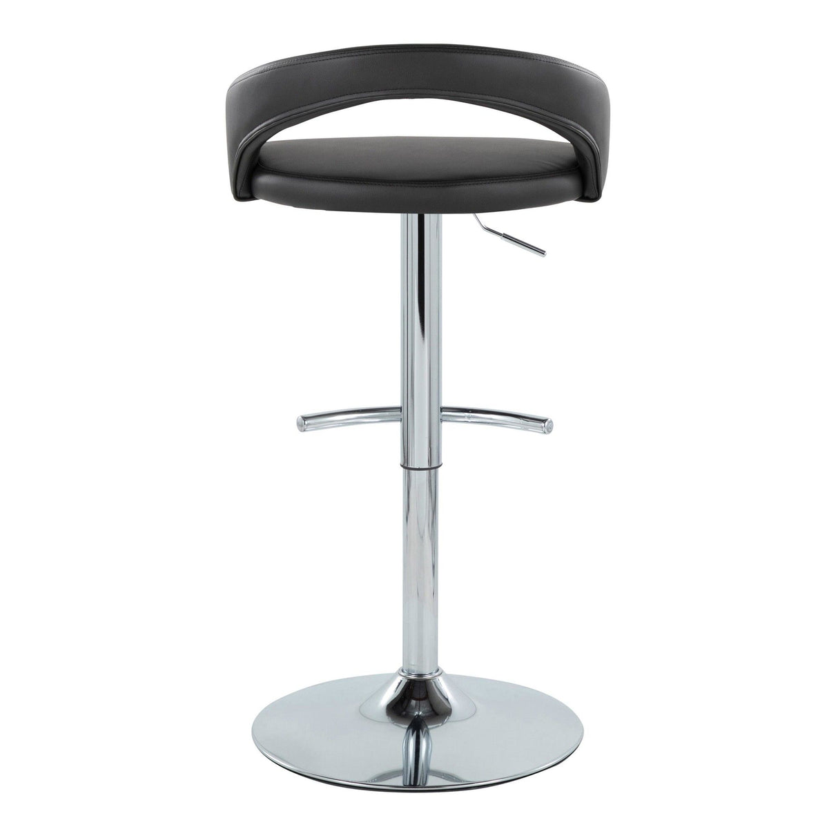 Grotto - Upholstered Adjustable Barstool - Chrome Metal Base