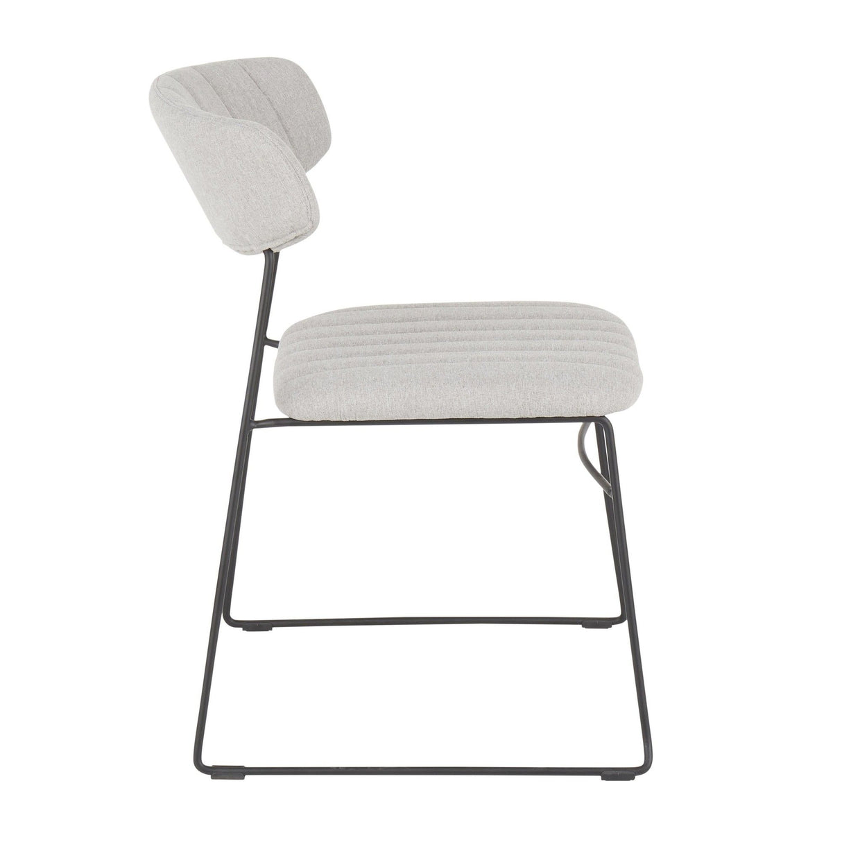 Thomas - Chair (Set of 2) - Black Metal, Light Gray Fabric