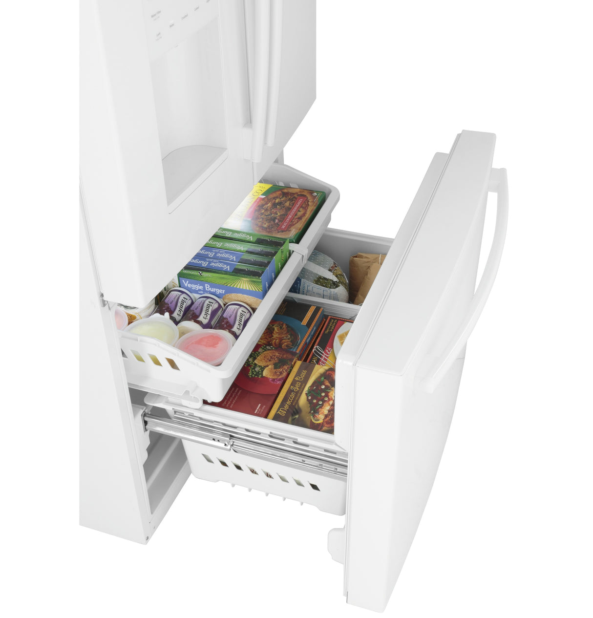 GE GFE26JGMWW - 36 in. 25.6 cu. ft. French Door Refrigerator with Ice & Water Dispenser - White