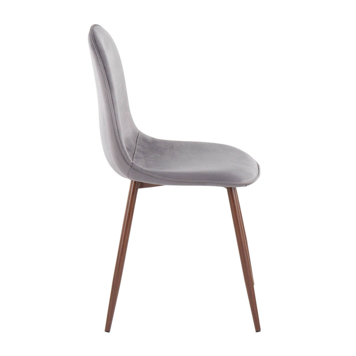 Pebble - Contemporary Chair (Set of 2) - Walnut Frame, Velvet