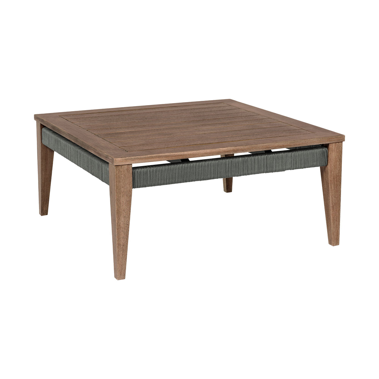 Orbit - Square Outdoor Patio Coffee Table - Weathered Eucalyptus