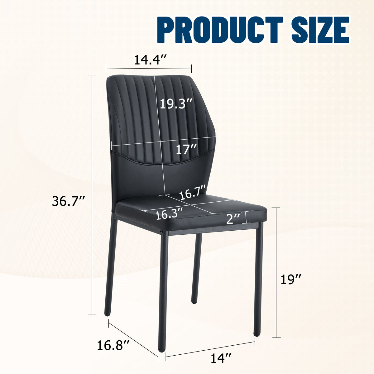 Ergonomic Simple Chair With Metal Leg