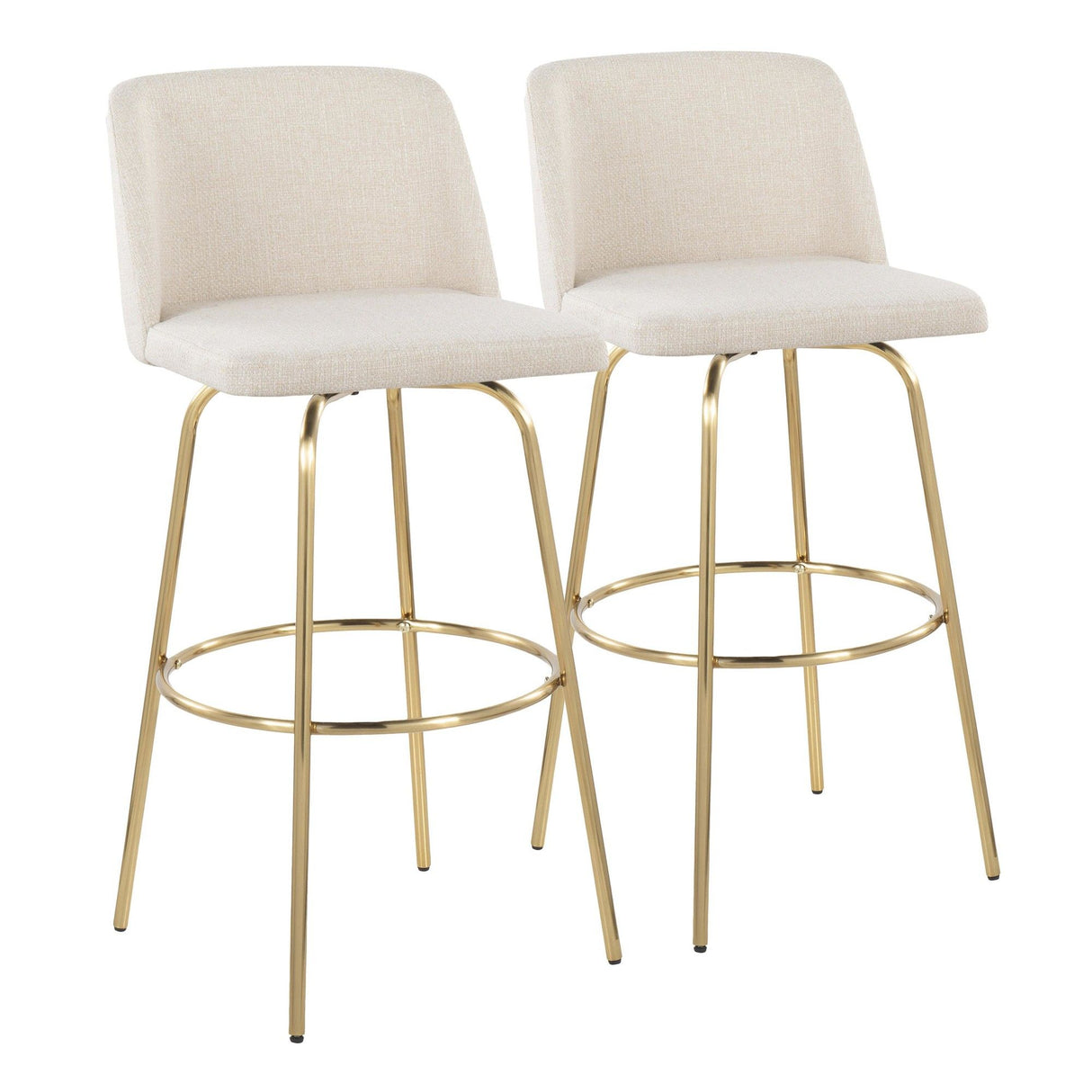 Toriano - 30" Fixed-Height Barstool (Set of 2) - Cream Noise