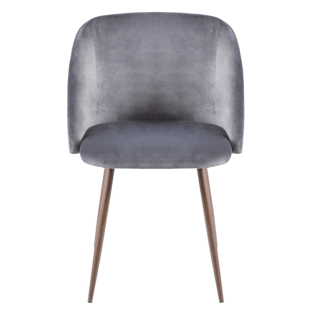 Luna - Contemporary Dining / Accent Chair (Set of 2) - Walnut With Gray Velvet