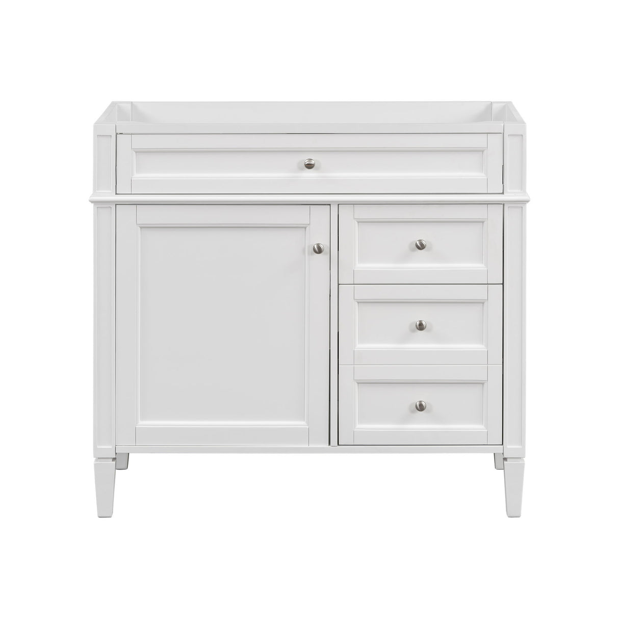 Bathroom Vanity Without Top Sink, Modern Bathroom Storage Cabinet With 2 Drawers And A Tip-Out Drawer