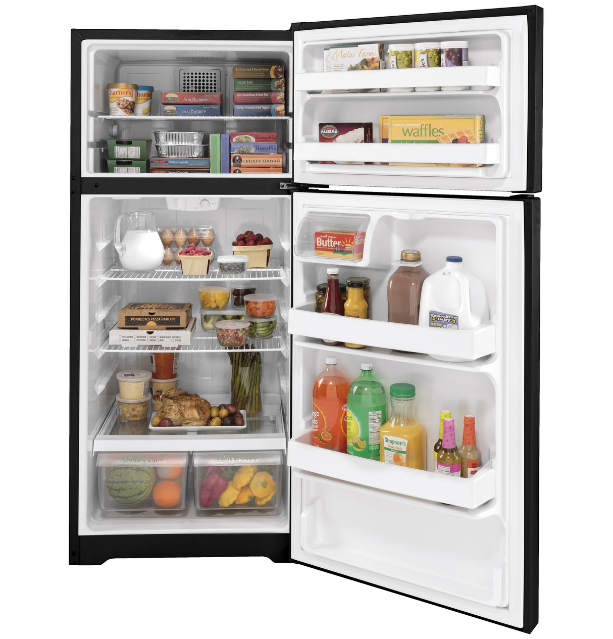 GE(R) ENERGY STAR(R) 16.6 Cu. Ft. Top-Freezer Refrigerator BLACK - (GTE17DTNRBB)