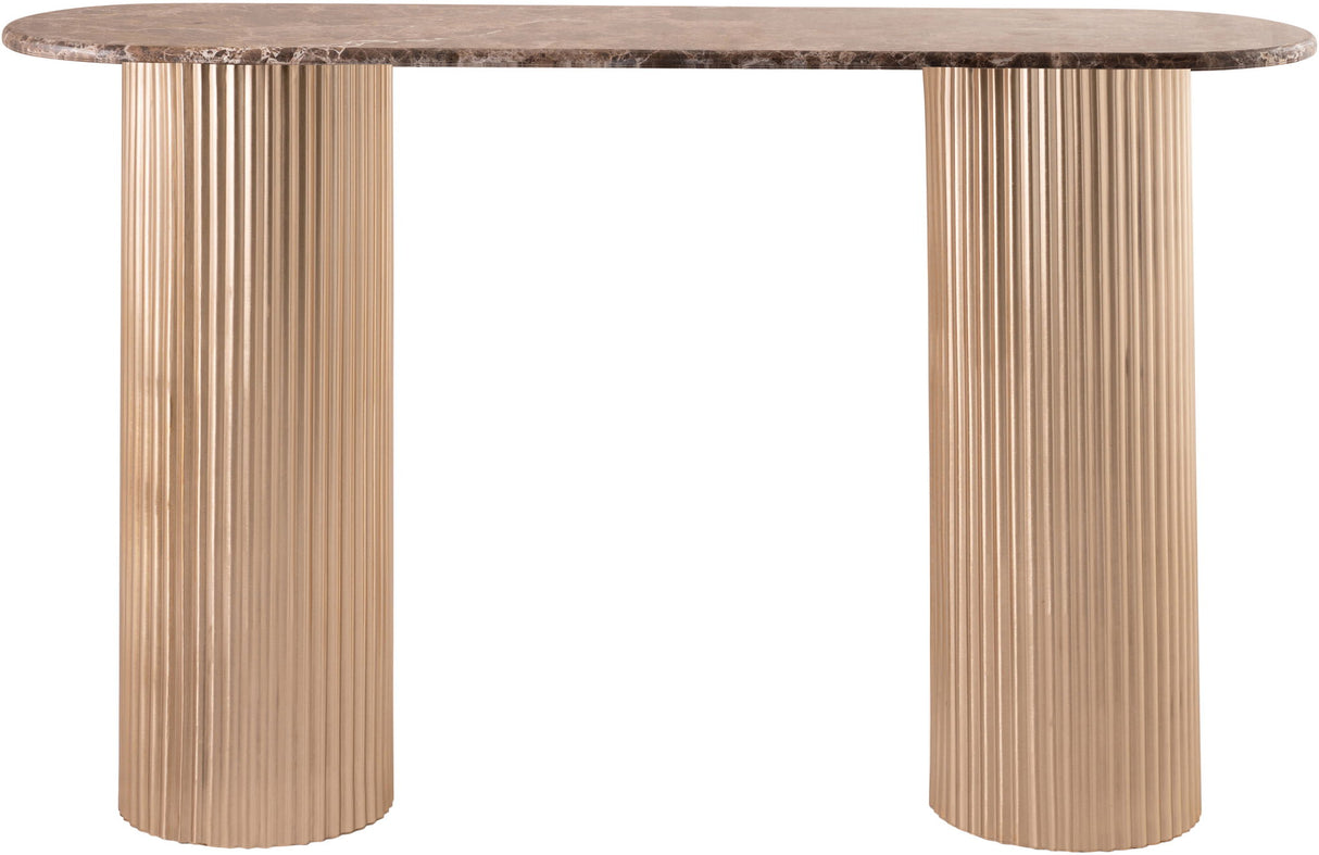 Cindra - Genuine Marble Top And Iron Base Console Table