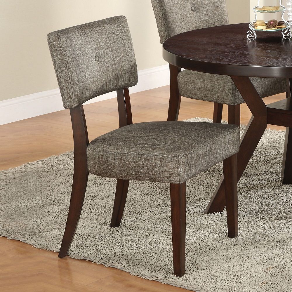 Drake - Side Chair Set of 2) - Gray Fabric & Espresso