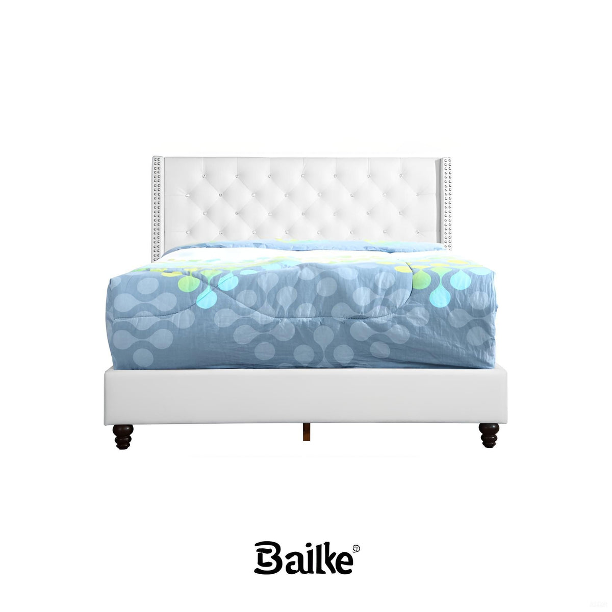 Upholstered Nailhead Trim Chic Bed