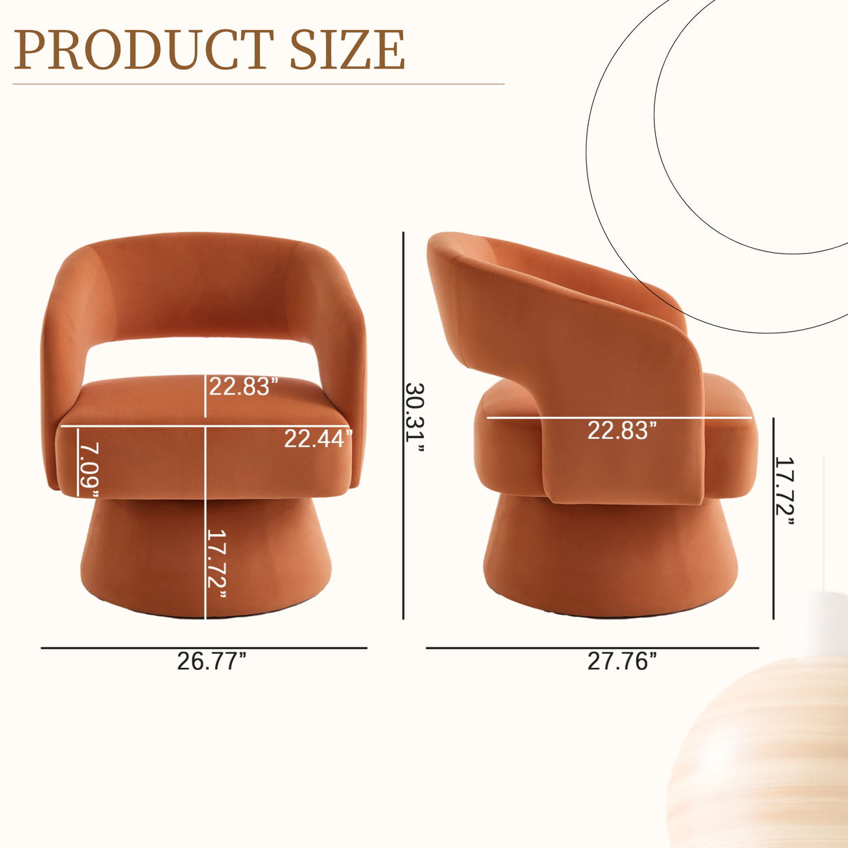 Swivel Barrel Chair With 360 Degree Rotation