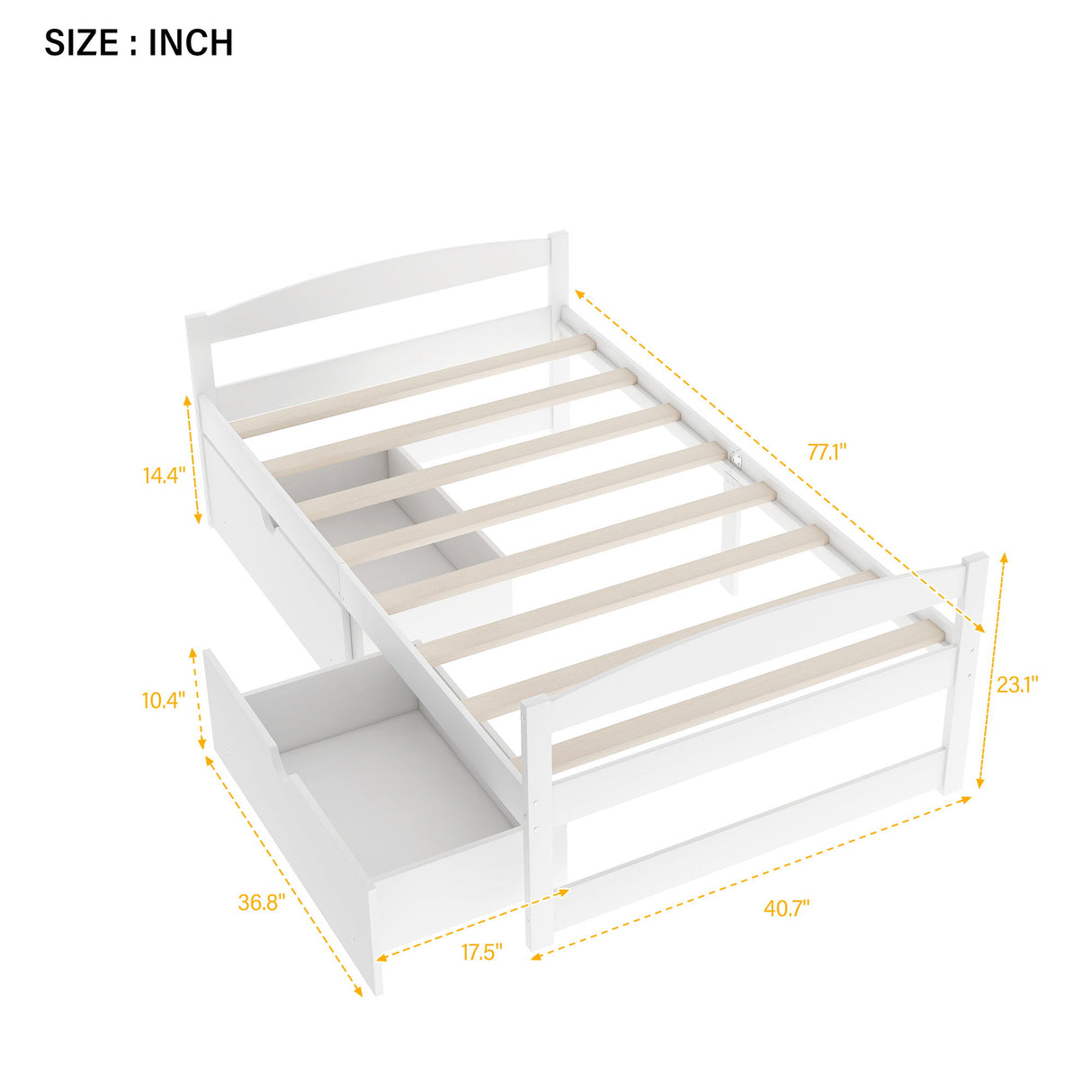 Platform Bed With 2 Drawers