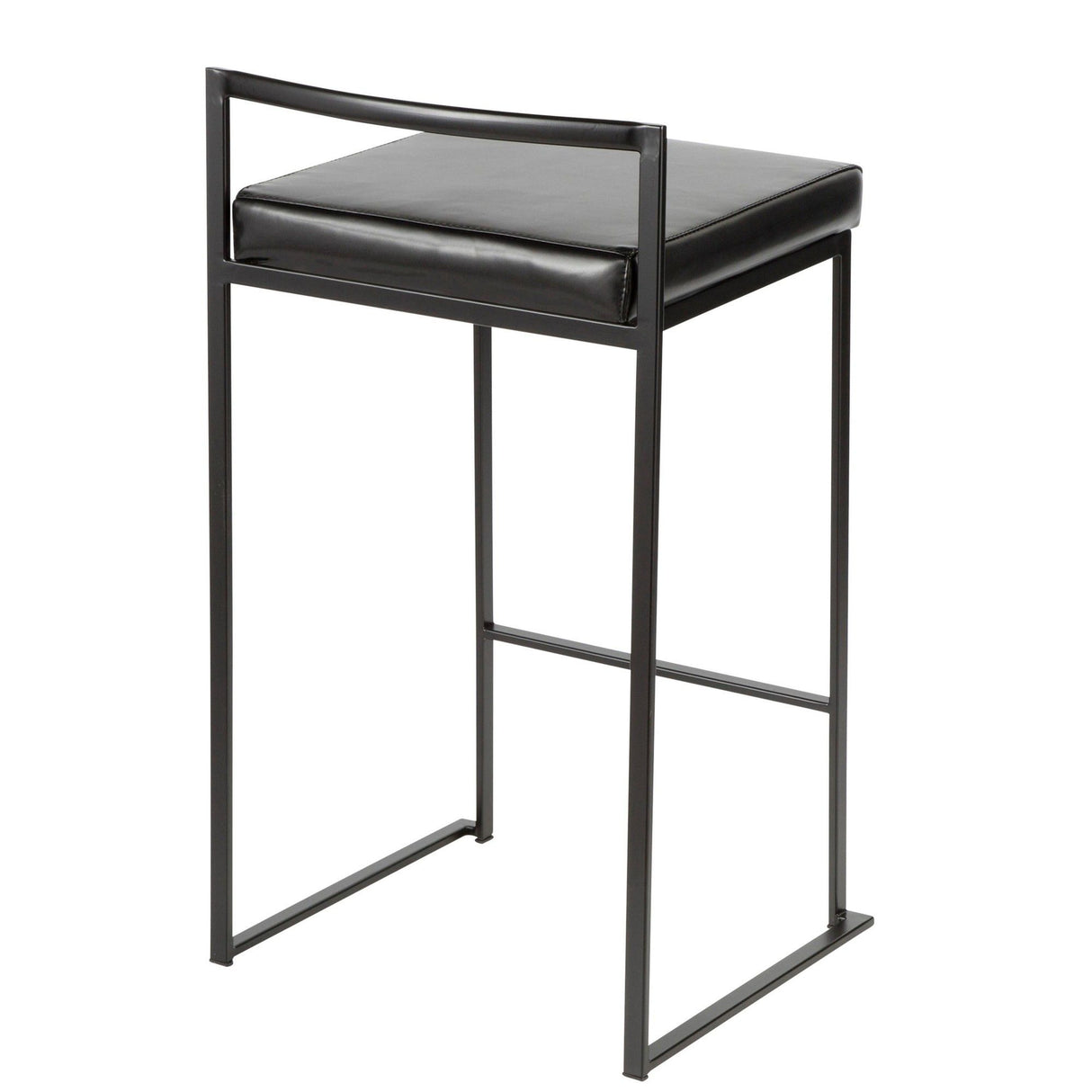 Fuji - Stackable Counter Stool With Cushion - Black Metal