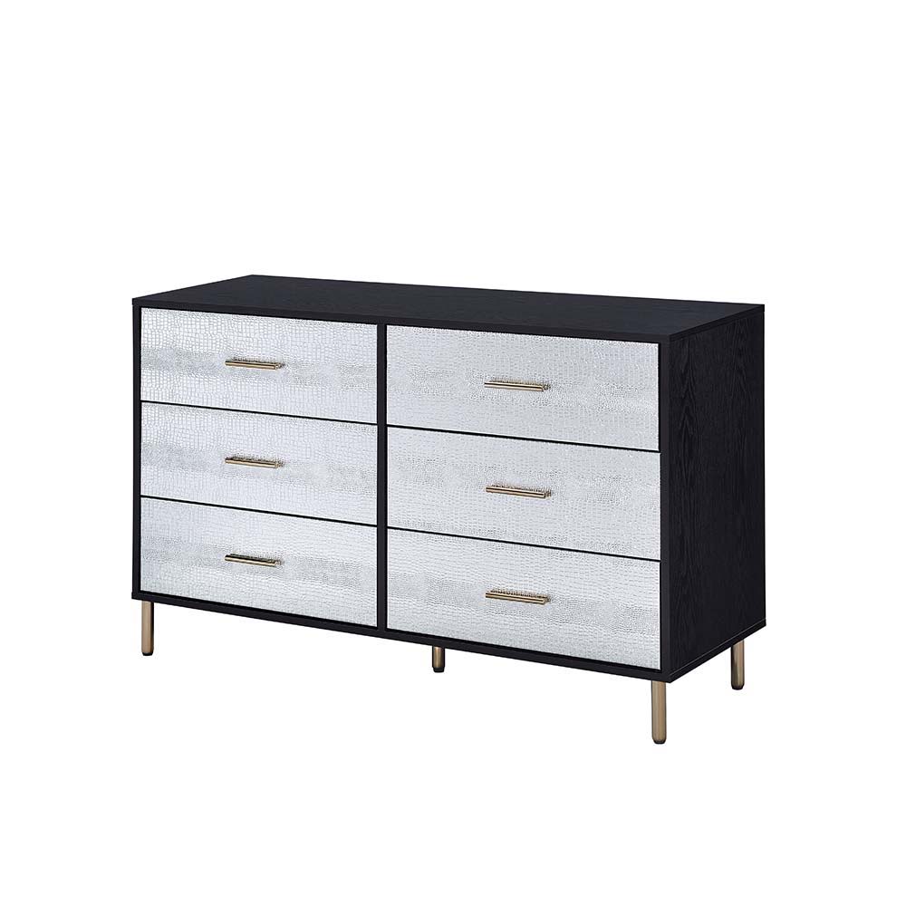 Myles - Dresser - Black, Silver & Gold