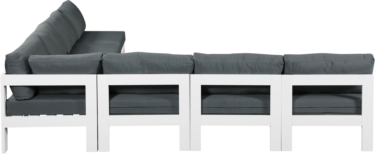Nizuc - Outdoor Patio 7 Piece Modular Sectional With White Frame