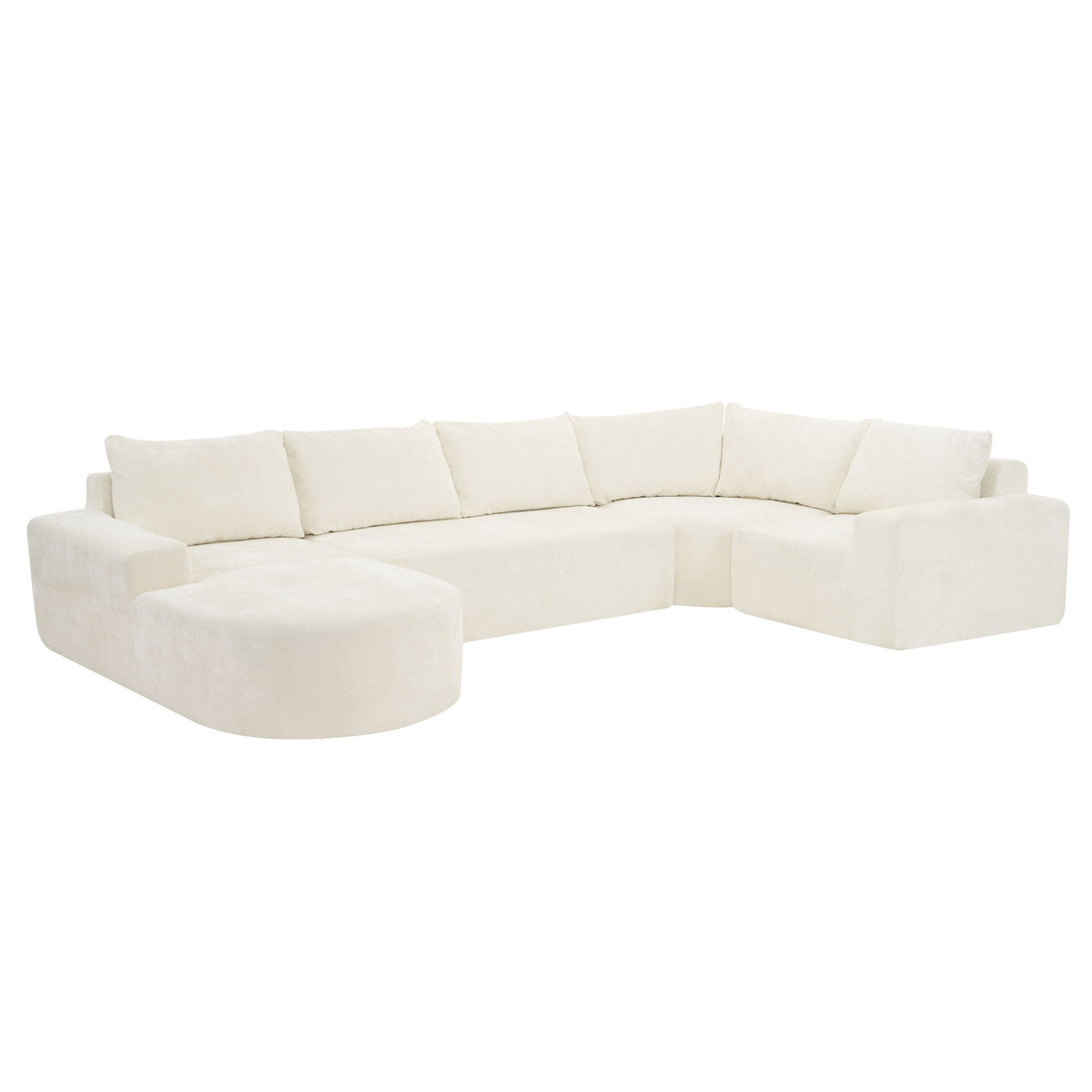 U-Shaped Oversized Modular Cloud Sectional Sofa With Deep Seat For Living Room