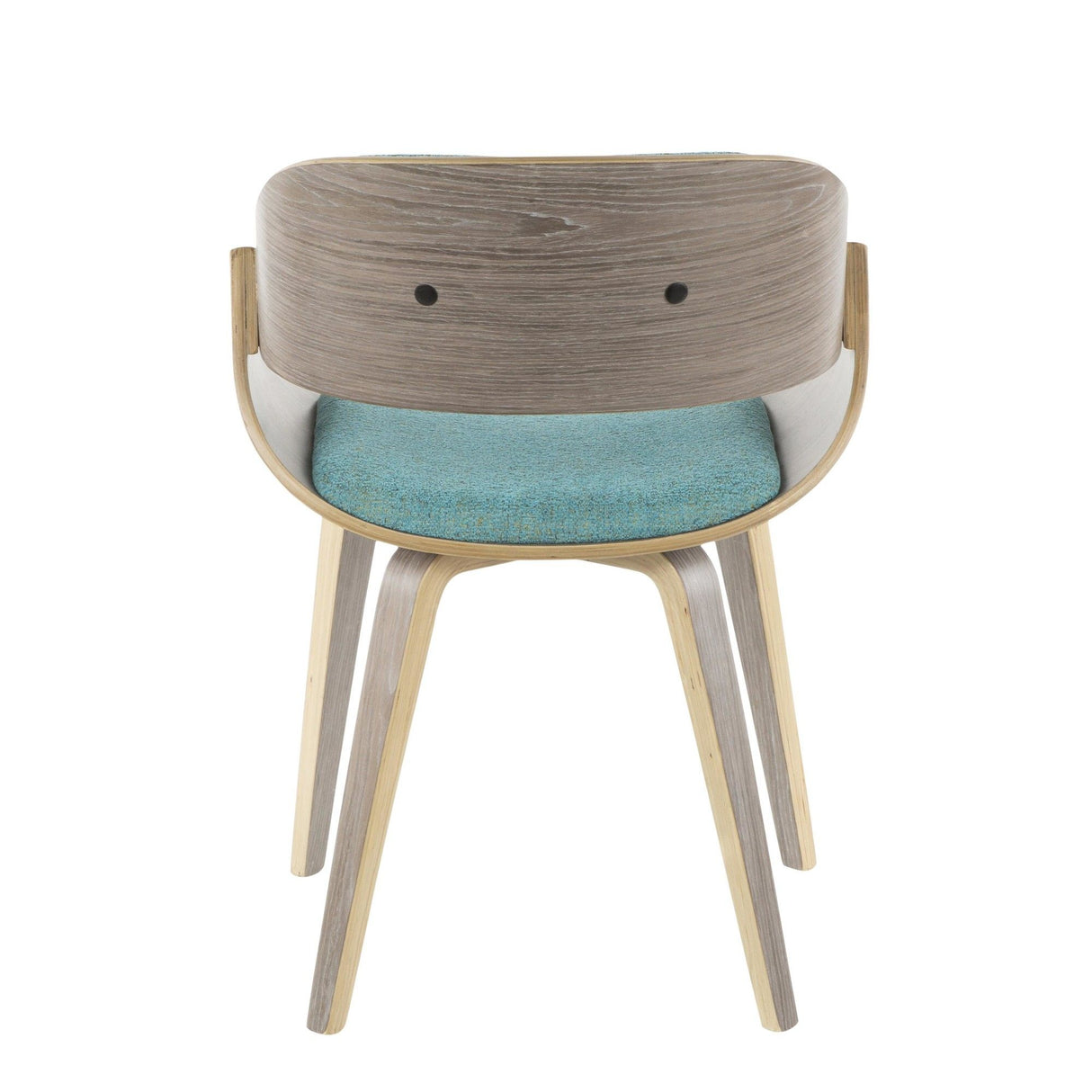 Fortunato - Chair - Light Gray Wood, Aqua Fabric