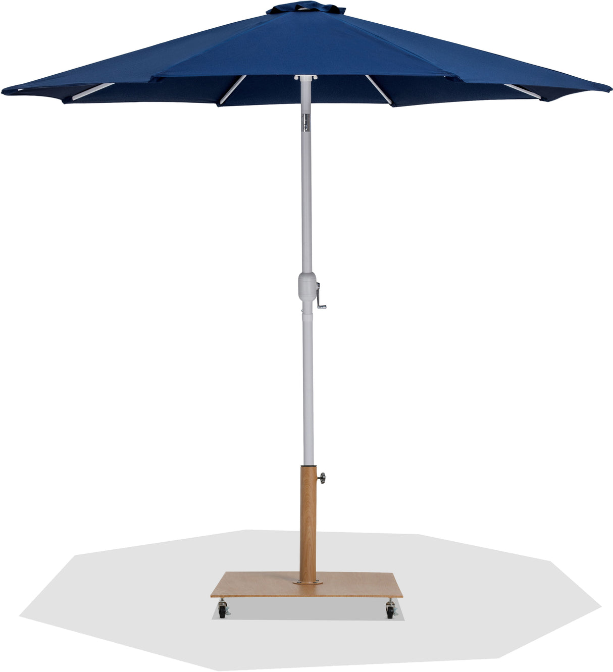 Fiji - Aluminum Patio Umbrella With Square Teak And White Base