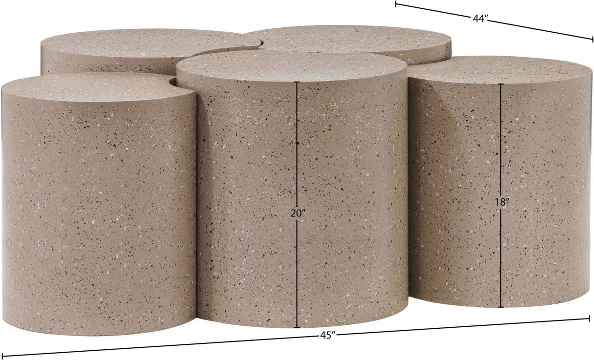 Dimple - 20" 5 Piece Modular Coffee Table - Terazzo Finish