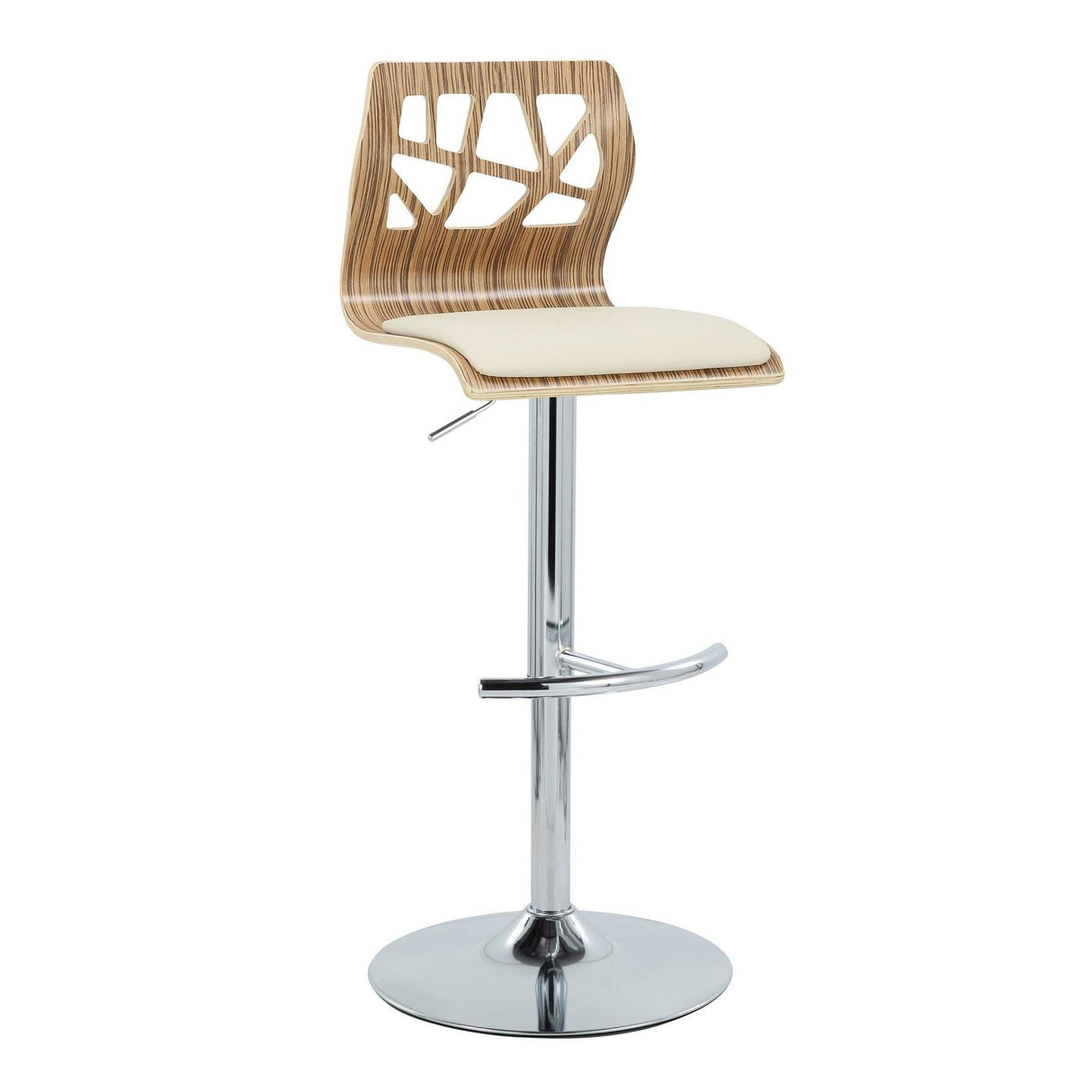 Folia - Adjustable Barstool (Set of 2) - Zebra Wood