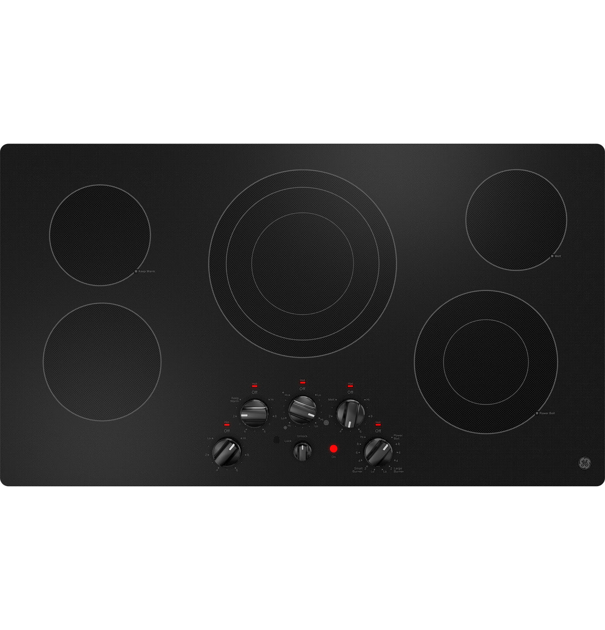 GE JEP5036DTBB - 36" Built-In Knob Control Electric Cooktop - Black