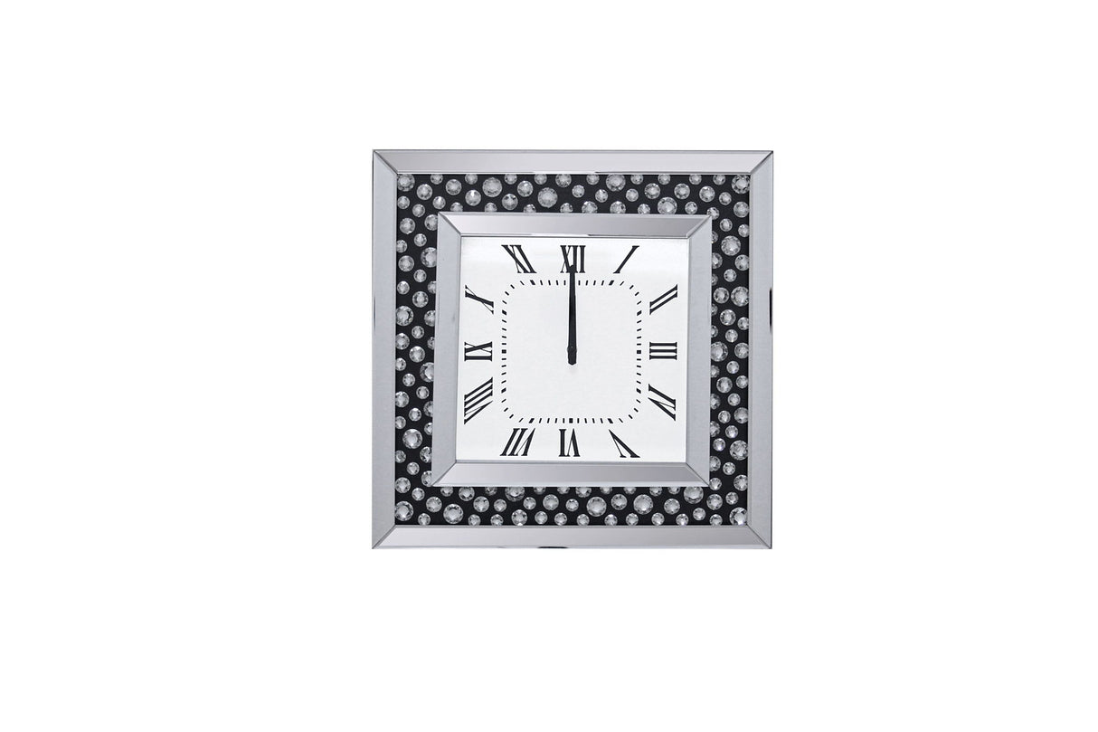 Nysa - Wall Clock - Mirrored & Faux Crystals