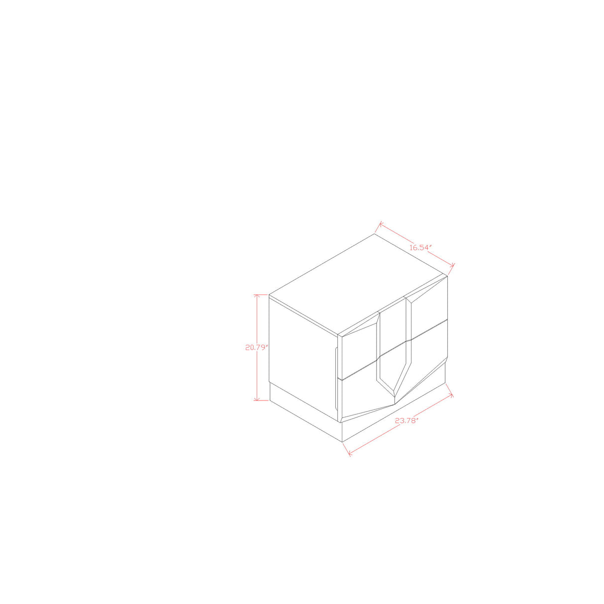 Vios - Zebra High Gloss Nightstand - White