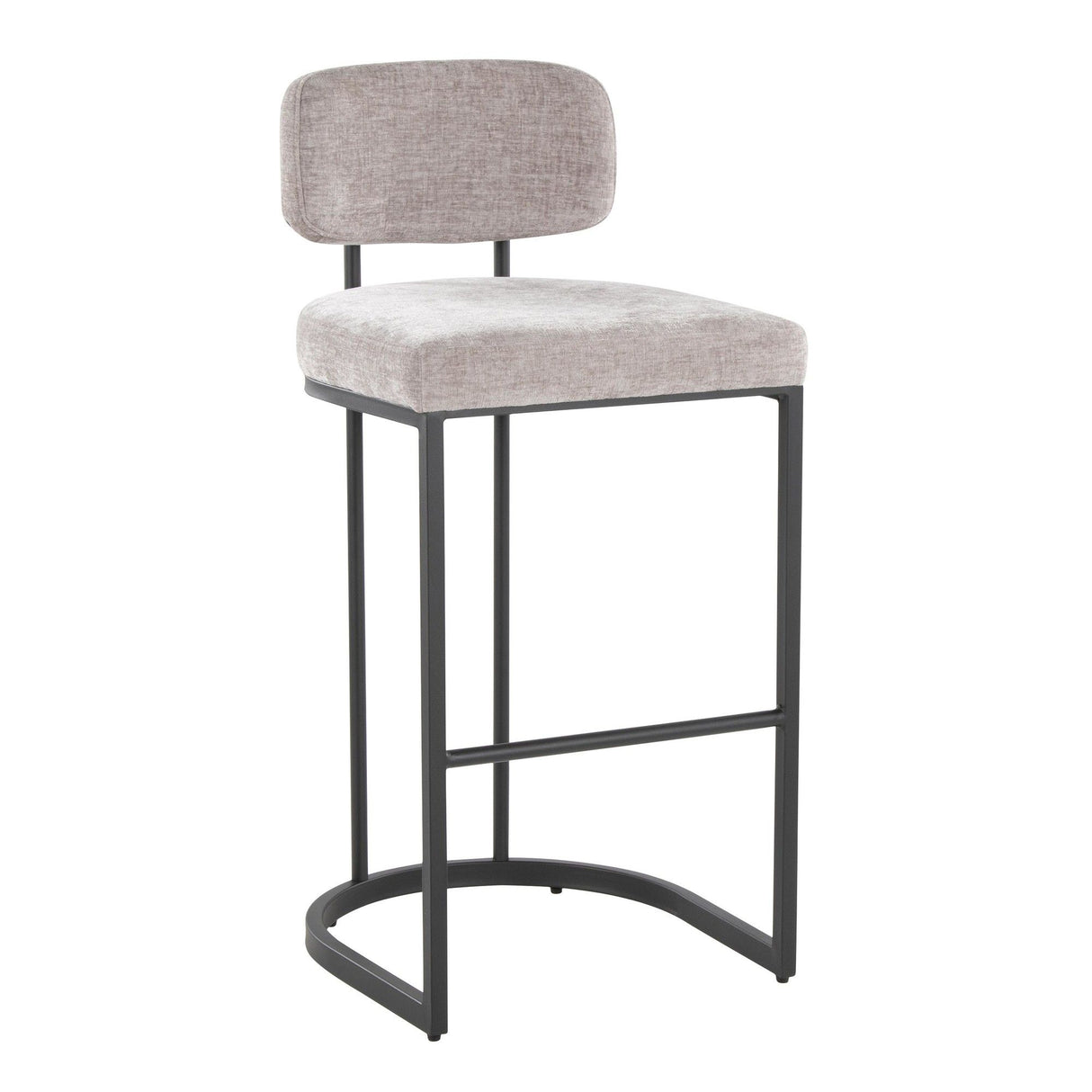 Demi - Fixed-Height Barstool (Set of 2) - Black Metal Base
