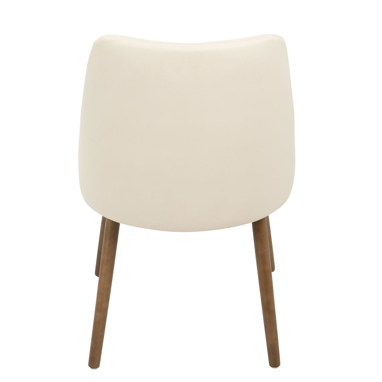 Gianna - Dining / Accent Chair - Walnut And Cream Quilted Faux Leather
