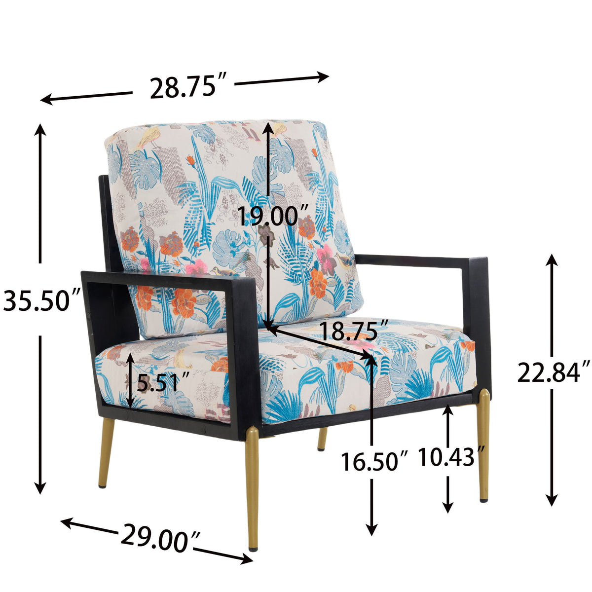 Modern Armchair With Solid Wood Frame