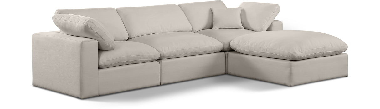 Comfy - 4 Piece Linen Fabric Modular Sectional With Chaise