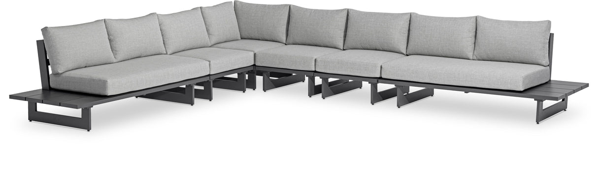 Maldives - 6 Piece Water Resistant Outdoor Patio Modular Sectional With Gray Base