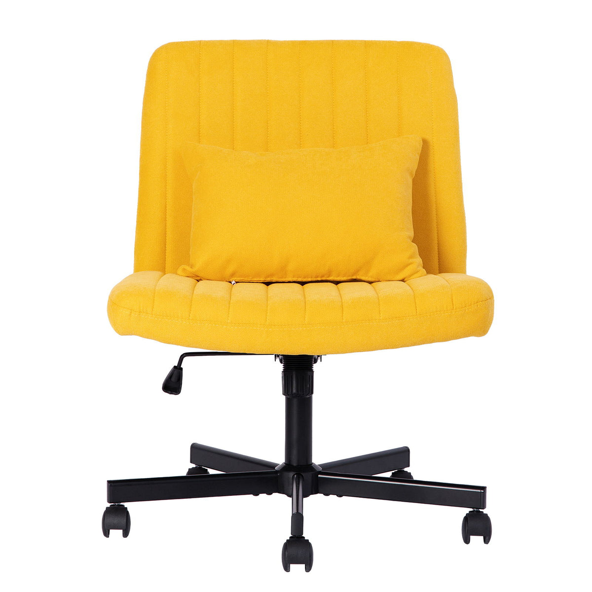 Criss Cross Armless Office Chair With Wheels Comfortable For Home Office - Yellow