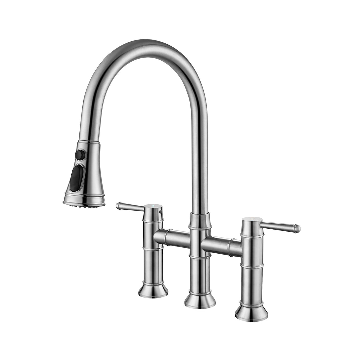 Stainless Steel Kitchen Faucet With Pull Down Sprayer For Bar, Laundry, RV Utility Sink - Brushed Nickel