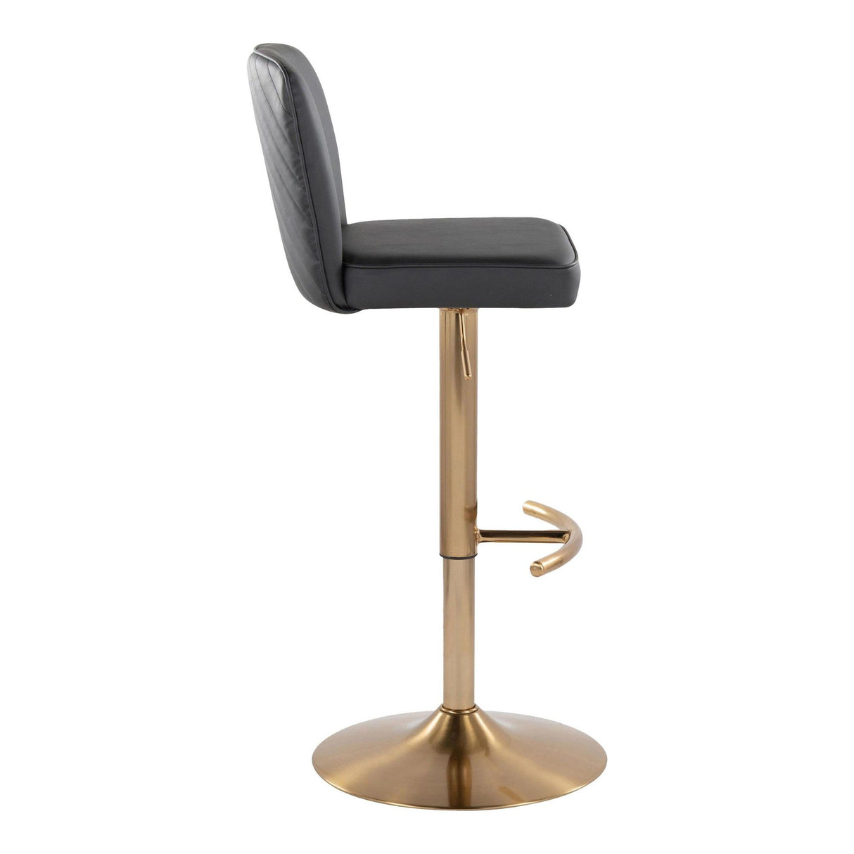 Henry - Adjustable Barstool With Swivel - Gold Metal (Set of 2)
