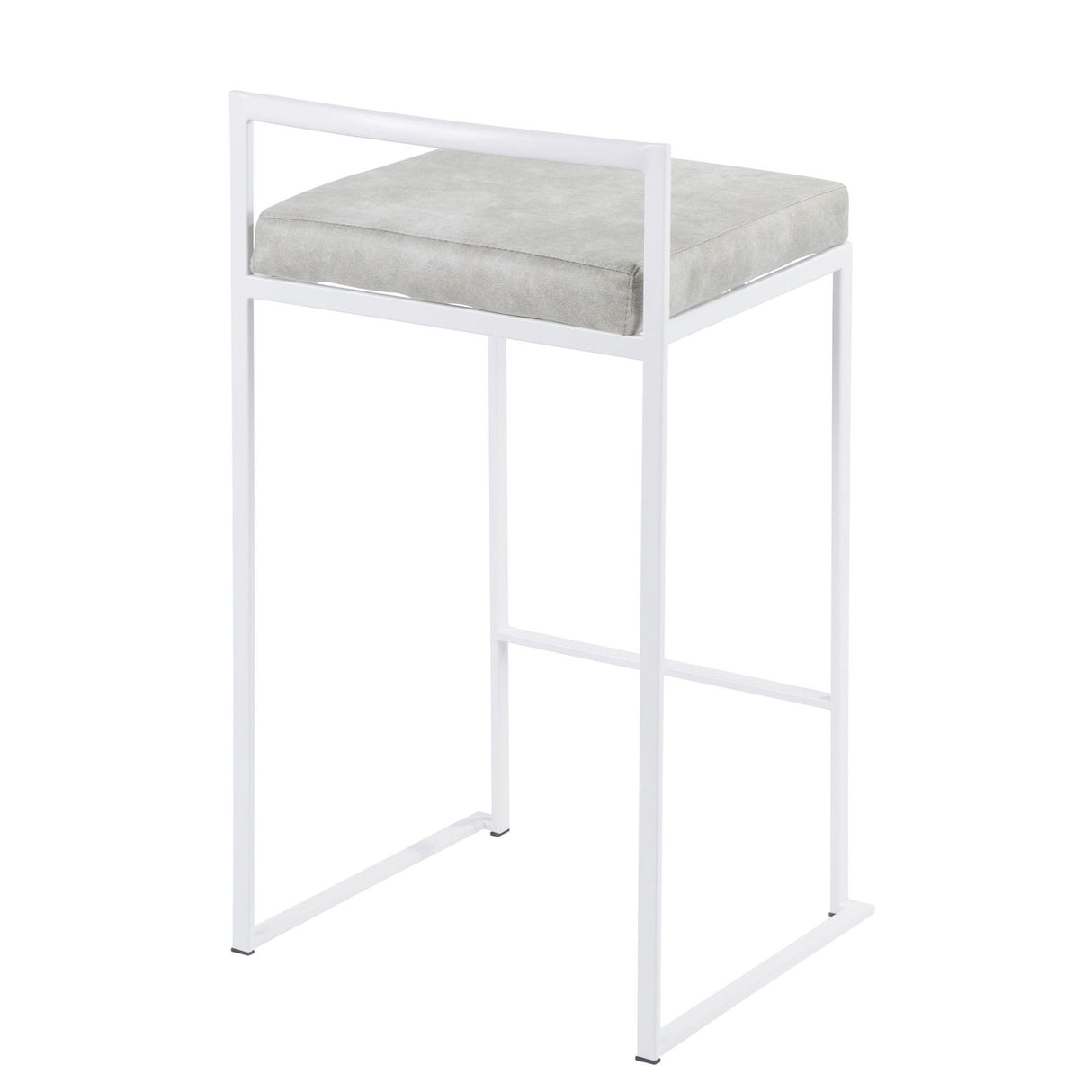 Fuji - Contemporary Stackable Counter Stool (Set of 2) - White Frame