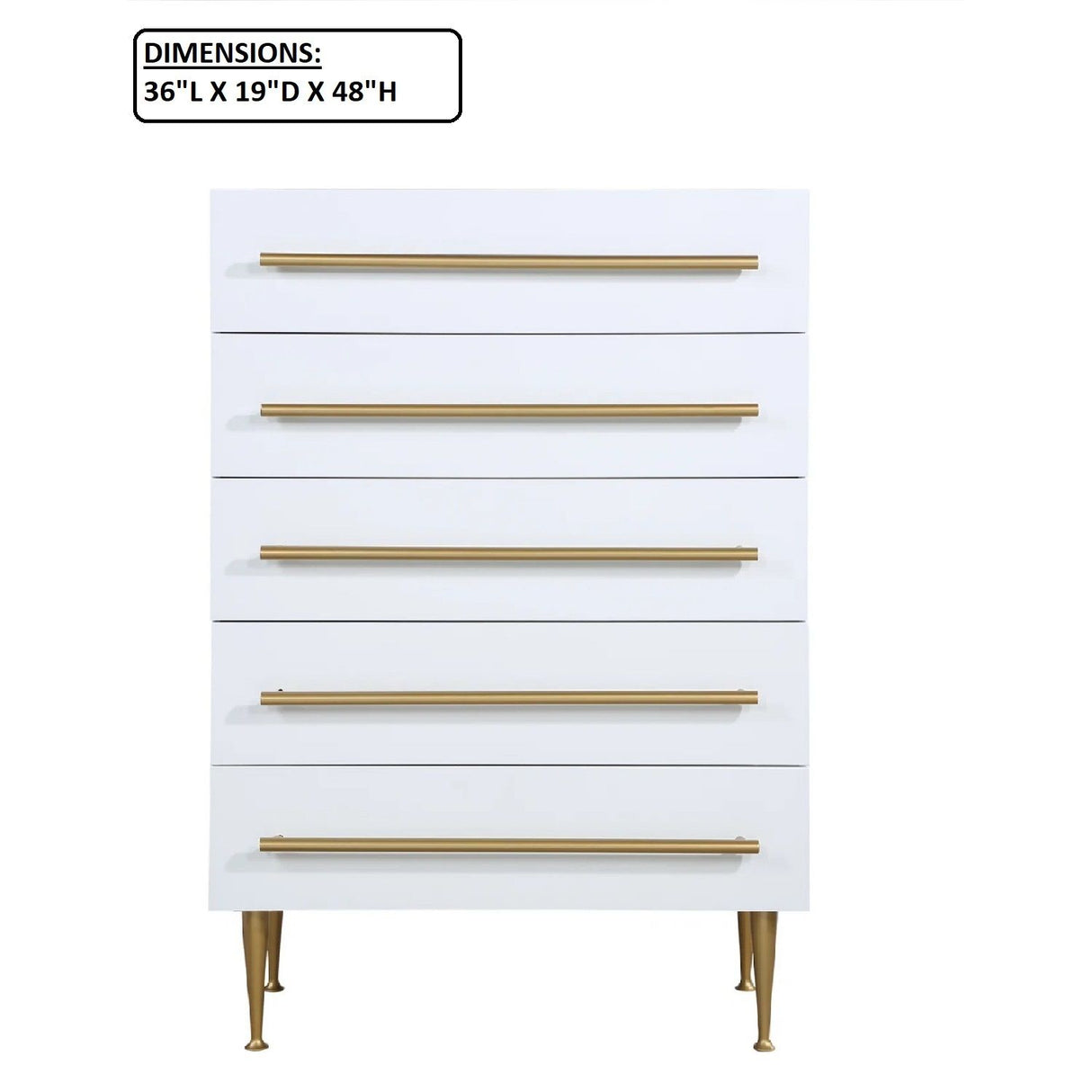 Contemporary 5 Drawer Chest For Bedroom