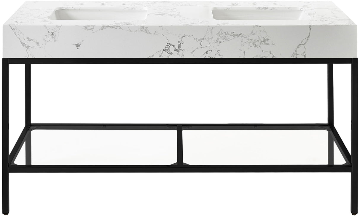 Marmo - Engineered Marble Bathroom Vanity With Black Base
