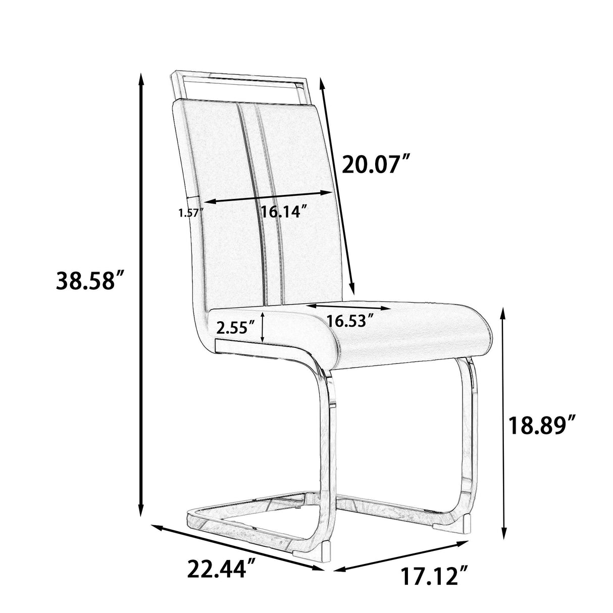 Modern Dining Chairs With High Back Upholstered Design Metal Legs