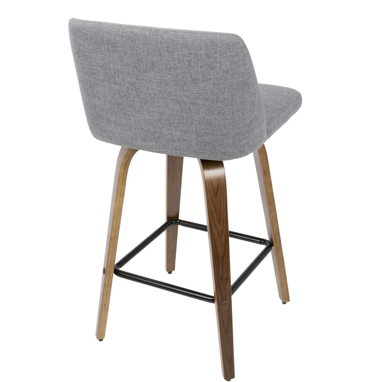 Tintori - Counter Stool (Set of 2) - Walnut And Gray Fabric