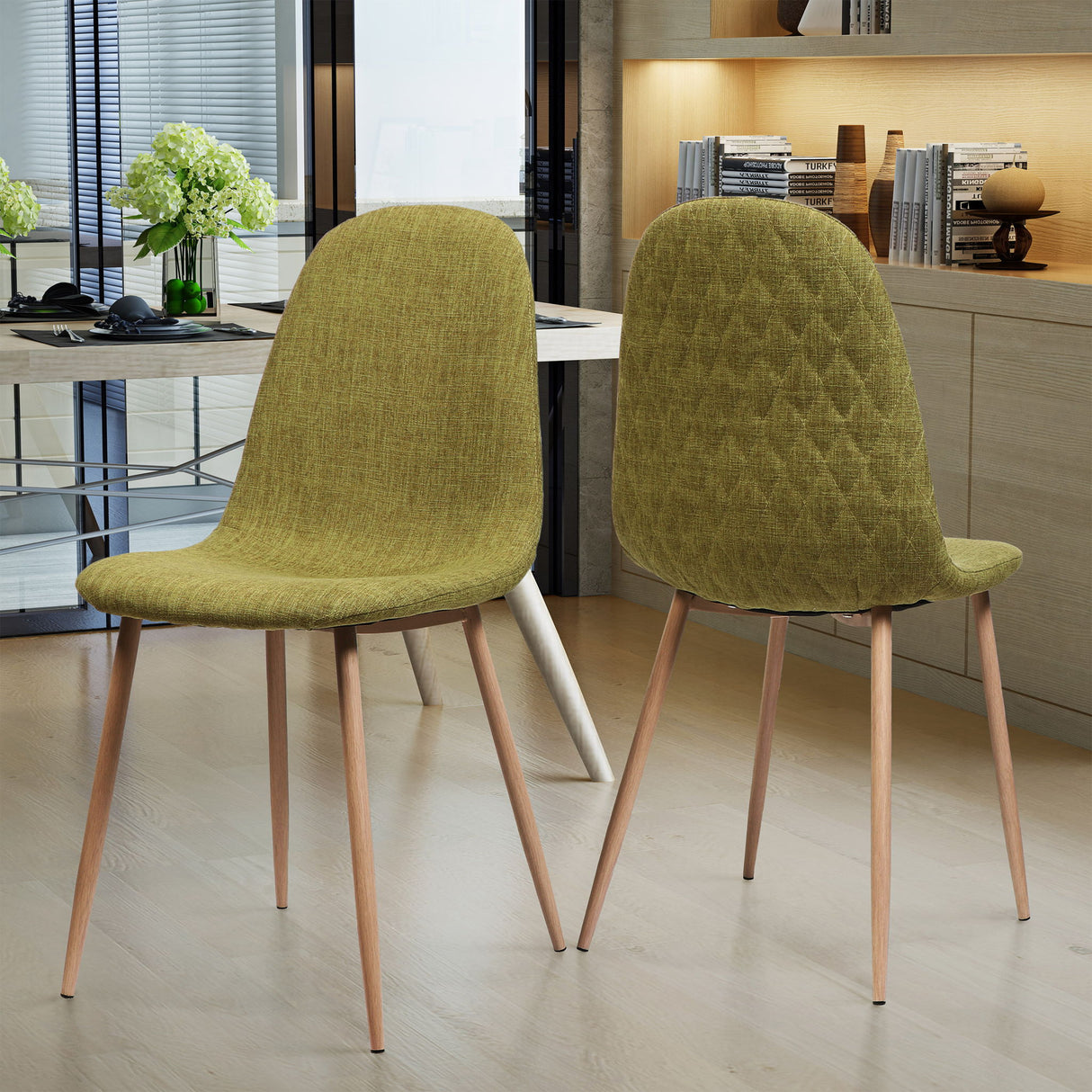 Elegant Dining Chair Set With Fabric