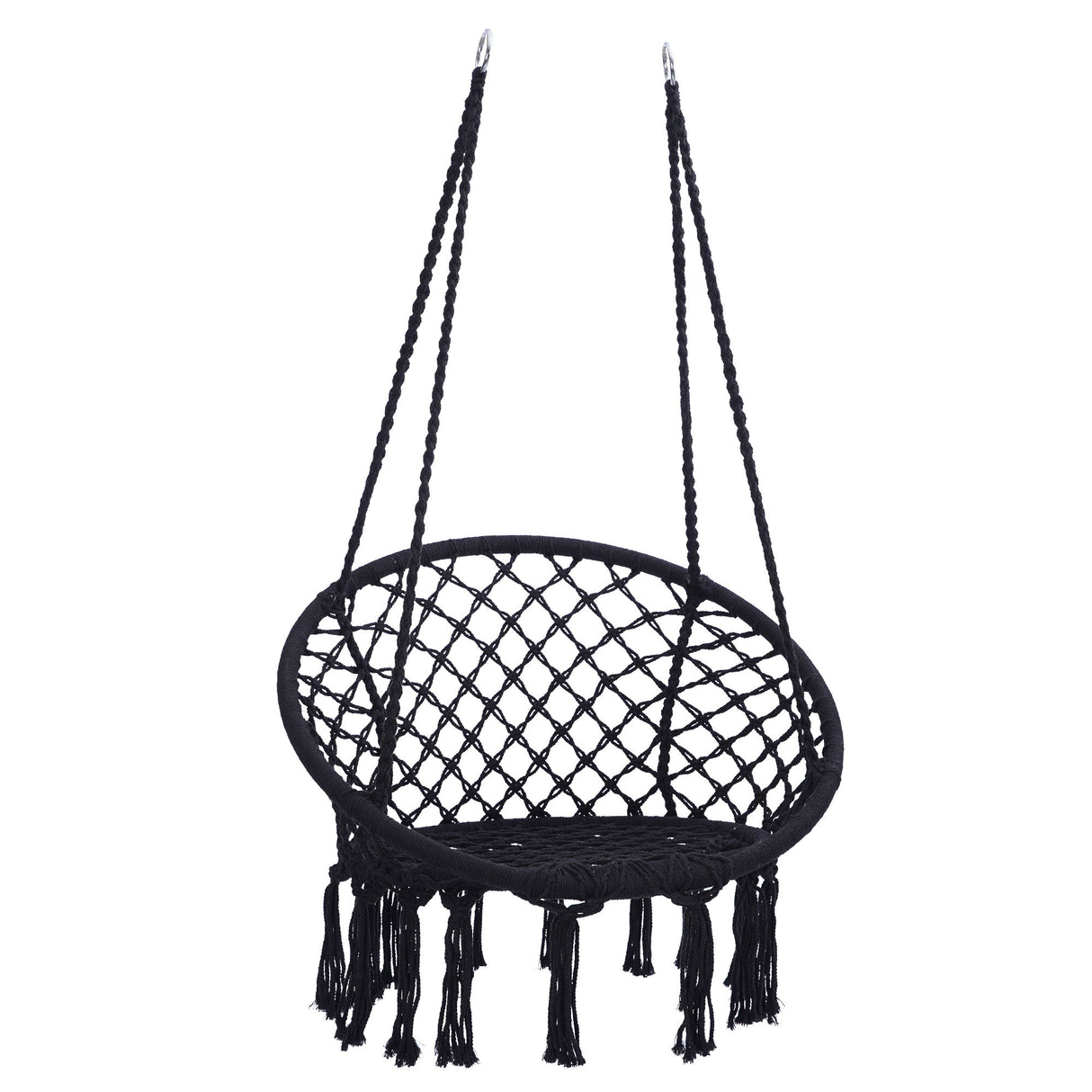 Macrame Hanging Hammock Chair, Cotton Rope Swing For Indoor And Outdoor Use