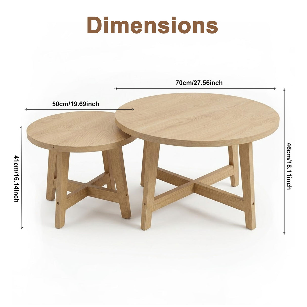 Round Nesting Stackable Tables For Living Room
