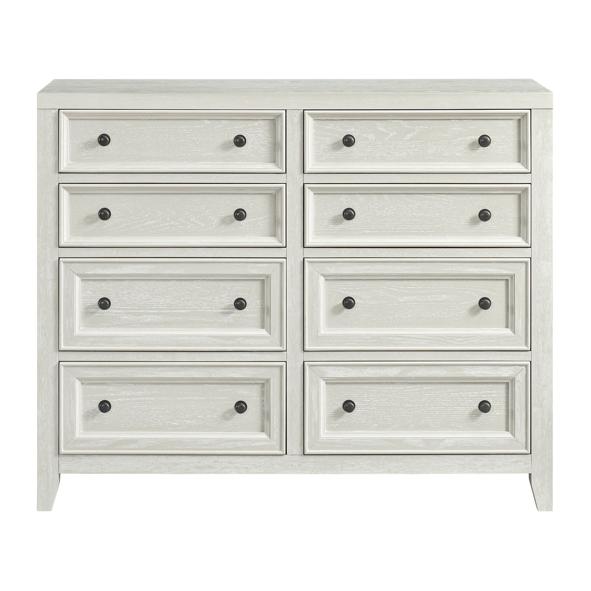 8 Drawer Dresser With Framed Fronts And Smooth Metal Glides